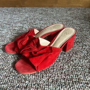 Vince Camuto Red Bow Heeled Slides Size 7.5